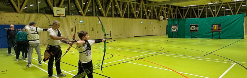 Erstes Training Bogenhalle