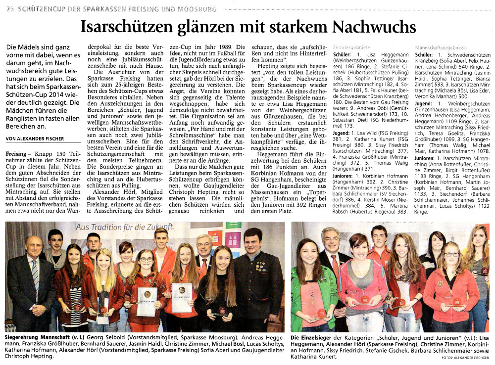 2014 12 10-FS Tagblatt-Isarschützen glänzen mit starken Nachwuchs Sparkassencup i